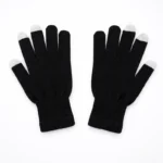 Black Knitted, 3-Finger Touch Screen Glove