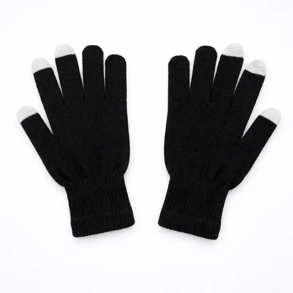 Black Knitted, 3-Finger Touch Screen Glove